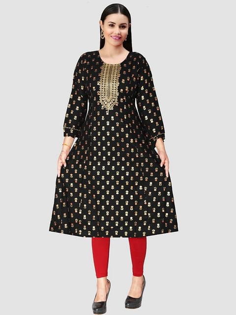 Authenzaa Women Kurti SFAKT001 Dark Brown 