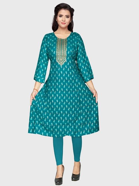 Authenzaa Women Kurti SFAKT001 Green 