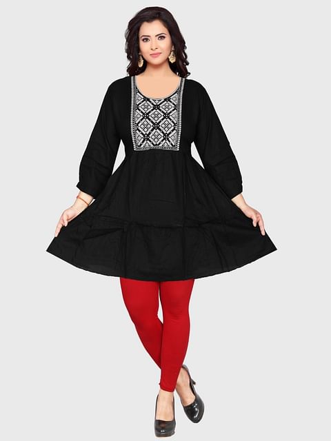 Authenzaa Women Kurti SFAKT005 Black 