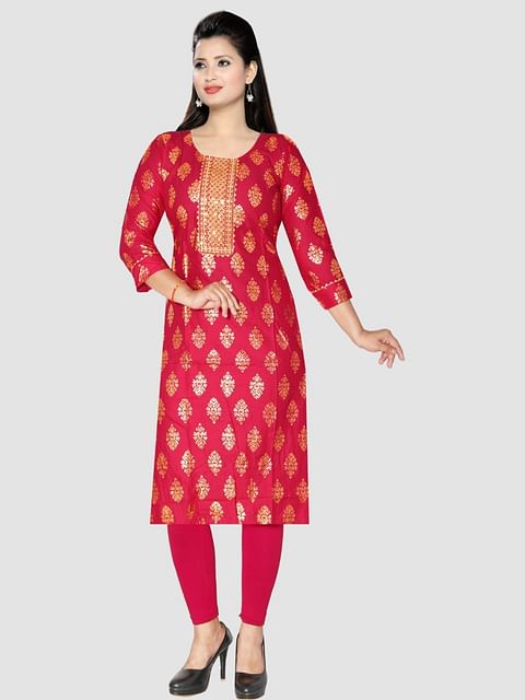 Authenzaa Women Kurti SFAKT007 Orange 