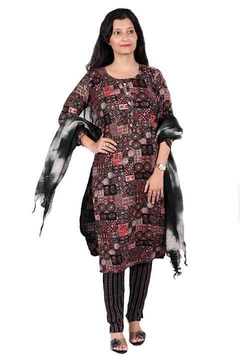 Authenzaa Women 3Pcs Kurti Set SFBKS001 Multi 
