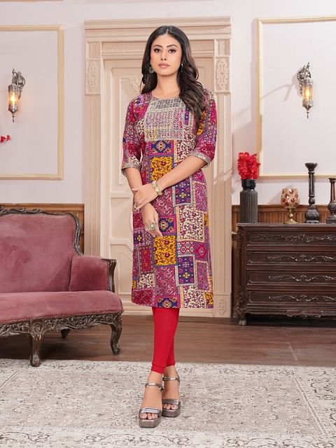 Authenzaa Women Kurti SFBKT002 Maroon 
