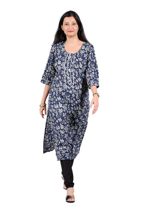 Authenzaa Women Kurti SFBKT004 Navy 