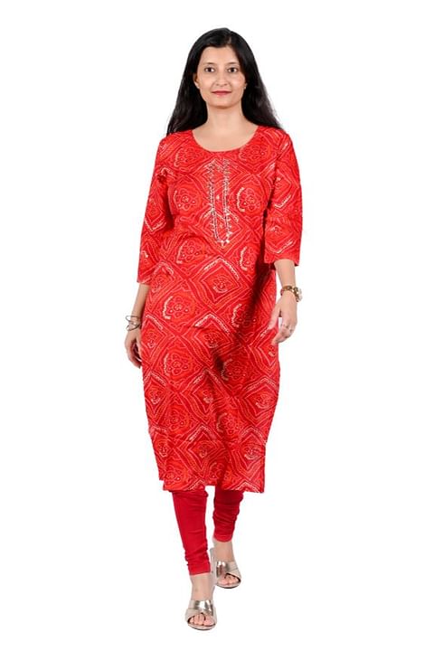 Authenzaa Women Kurti SFBKT005 Red 