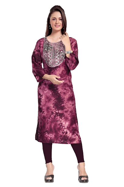 Authenzaa Women Kurti SMCKT007 Wine 