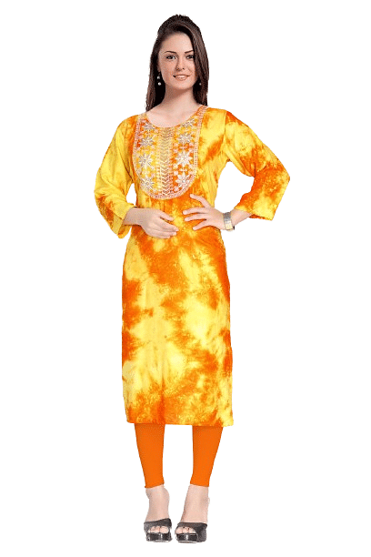 Authenzaa Women Kurti SMCKT007 Yellow 