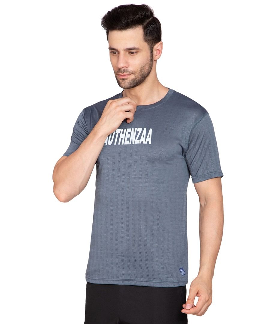 Authenzaa Men Active T-Shirt BTAT002 Mid Blue  