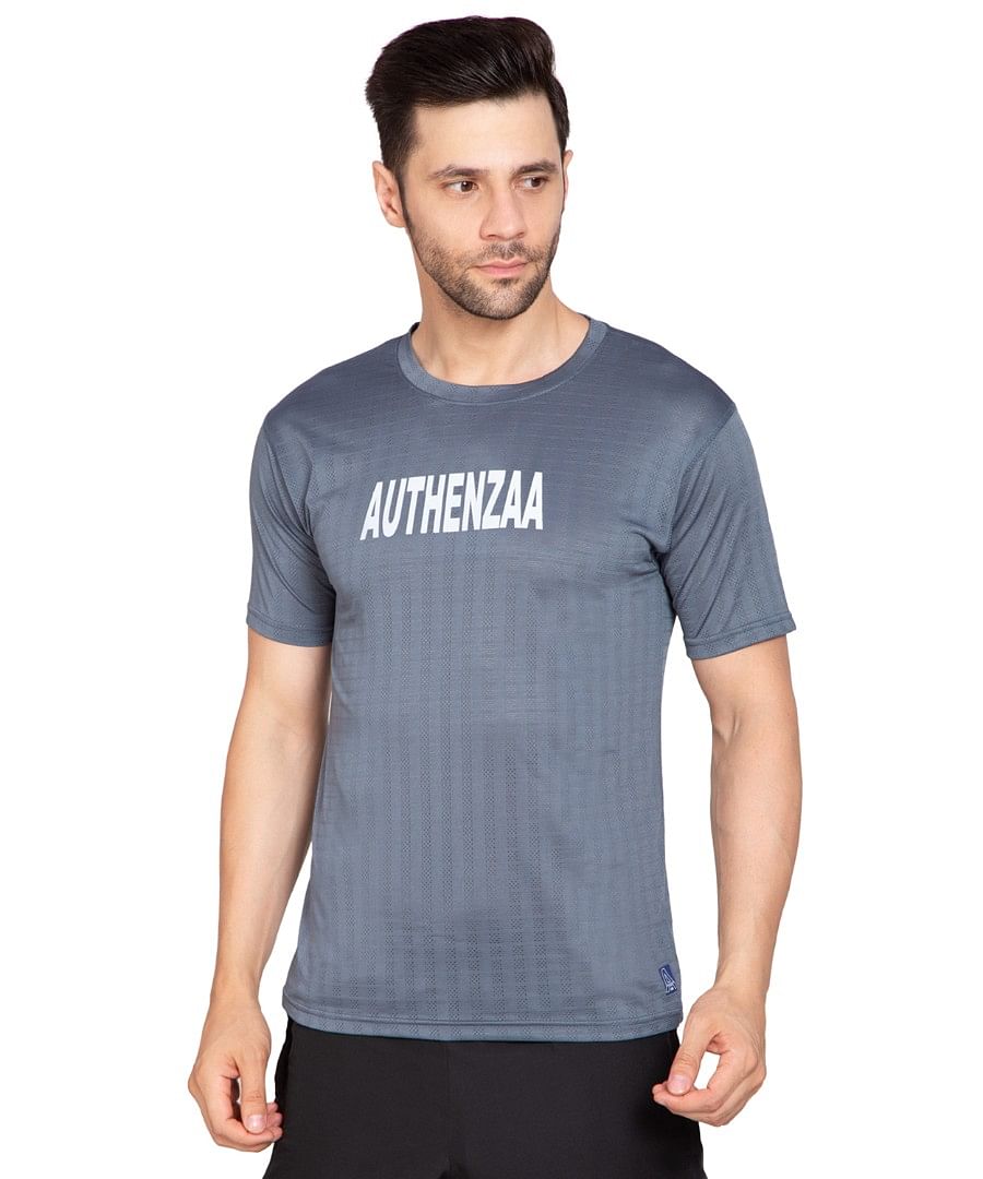 Authenzaa Men Active T-Shirt BTAT002 Mid Blue  