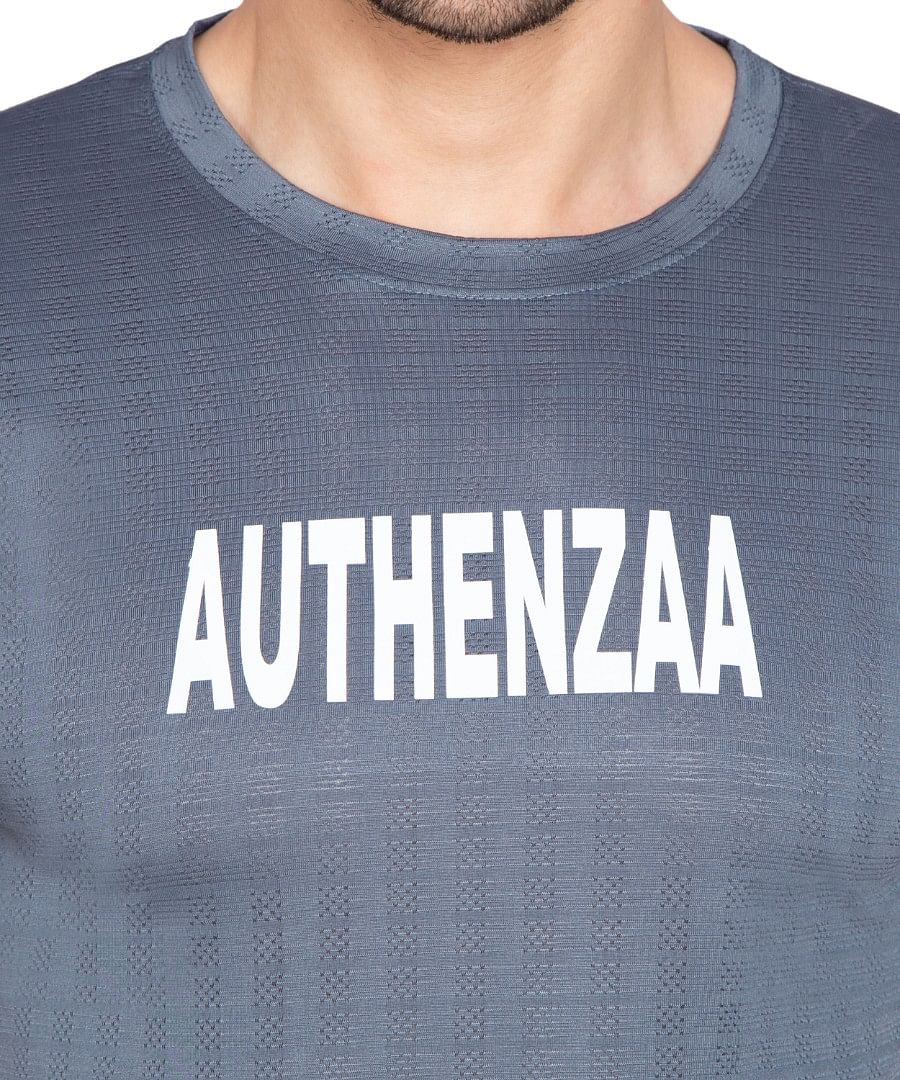 Authenzaa Men Active T-Shirt BTAT002 Mid Blue  