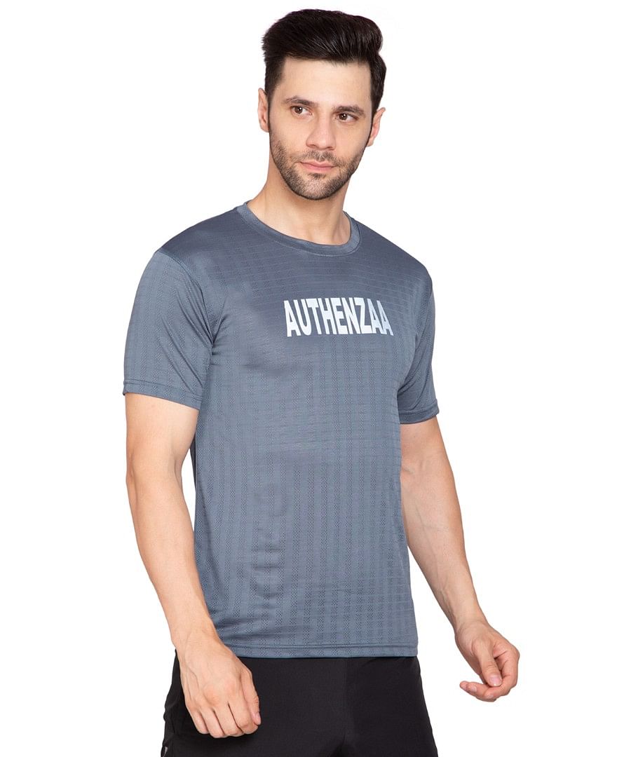 Authenzaa Men Active T-Shirt BTAT002 Mid Blue  