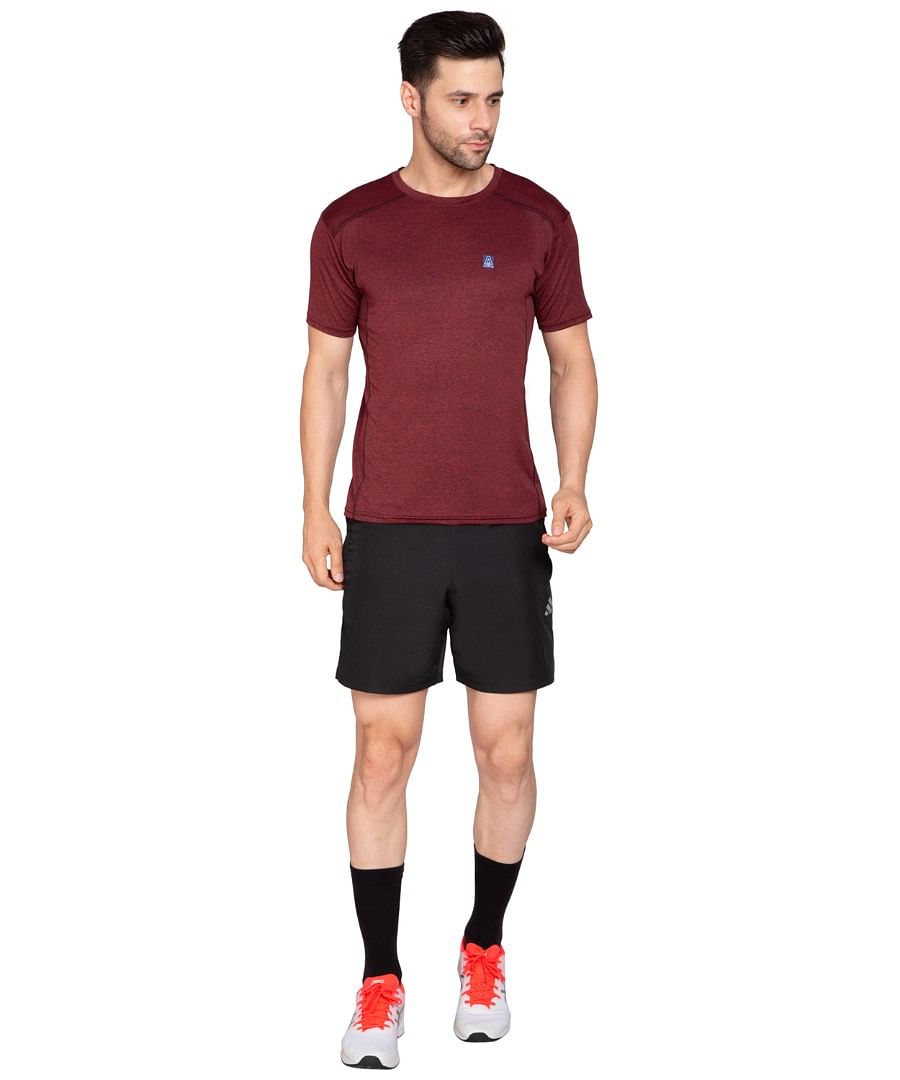 Authenzaa Men Active T-Shirt BTAT007 Maroon 