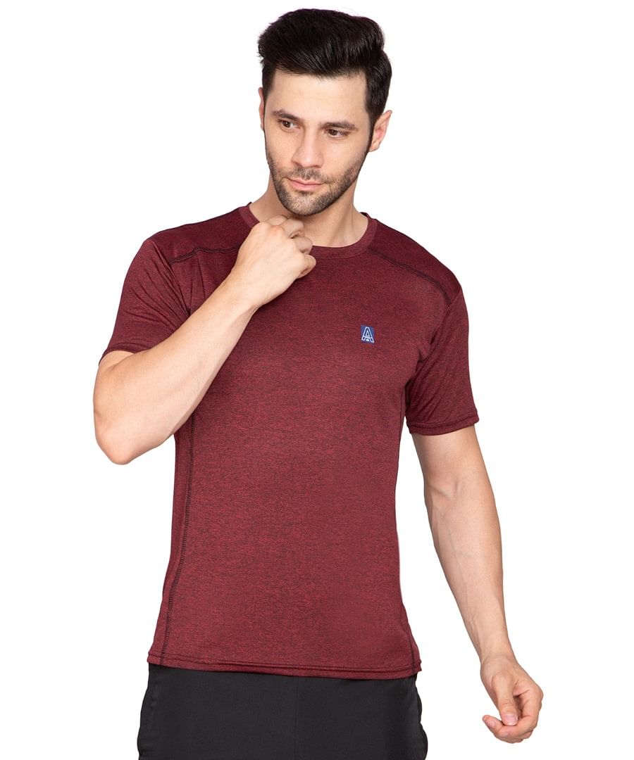 Authenzaa Men Active T-Shirt BTAT007 Maroon 