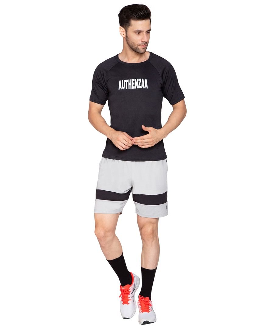 Authenzaa Men Active T-Shirt BTAT009 Charcoal 