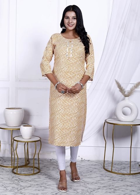 Authenzaa Women Kurti SFBKT006 Musturd 