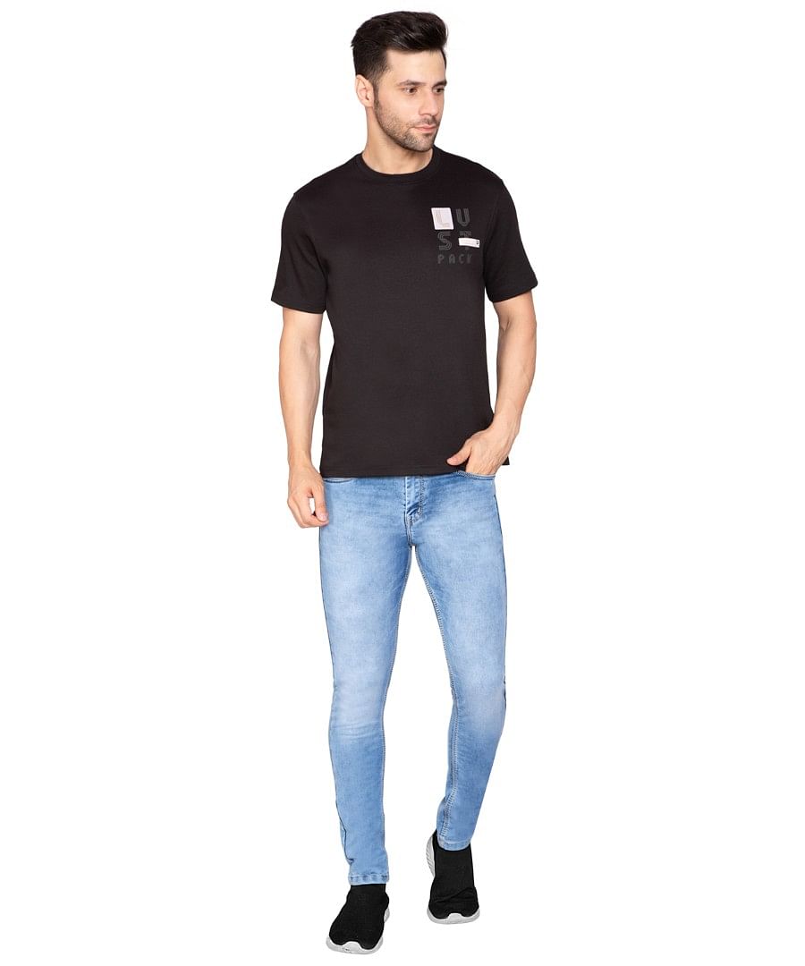 Authenzaa Men Round Neck T-Shirt SFRNT001 Black 