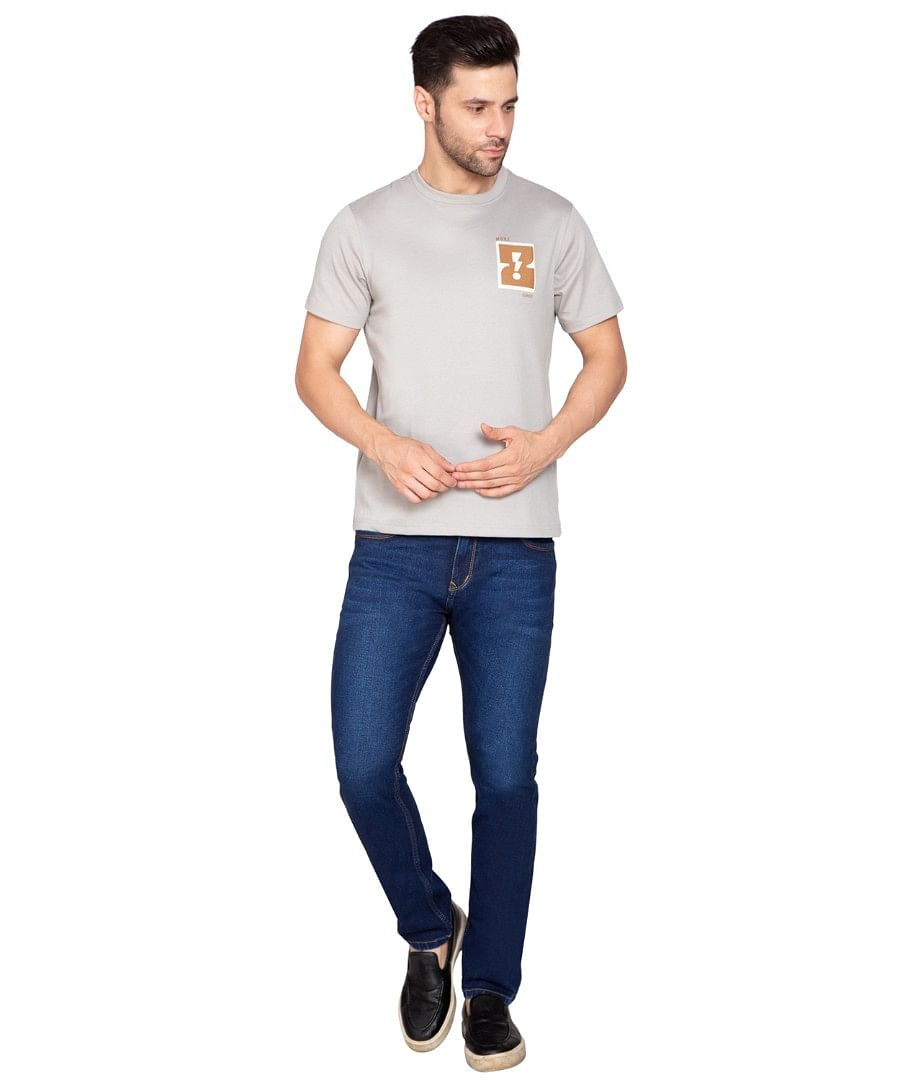 Authenzaa Men Round Neck T-Shirt SFRNT002 Grey 
