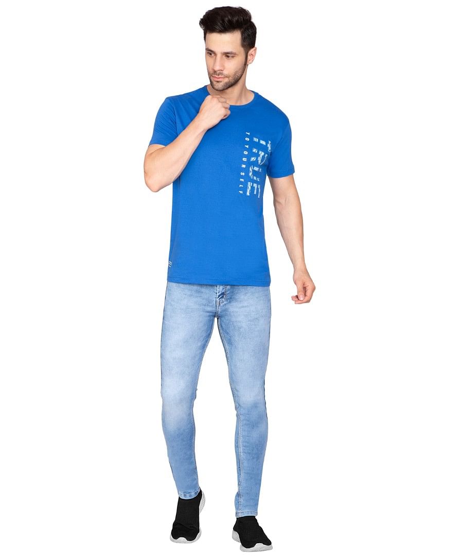 Authenzaa Men Round Neck T-Shirt SFRNT004 Royal Blue 