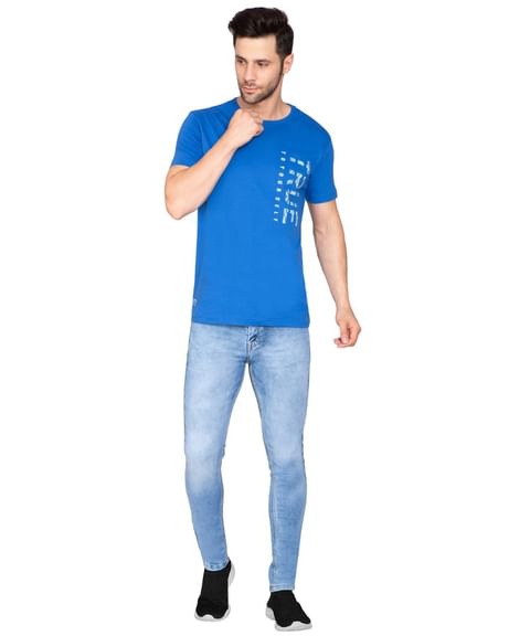 Authenzaa Men Round Neck T-Shirt SFRNT004 Royal Blue 
