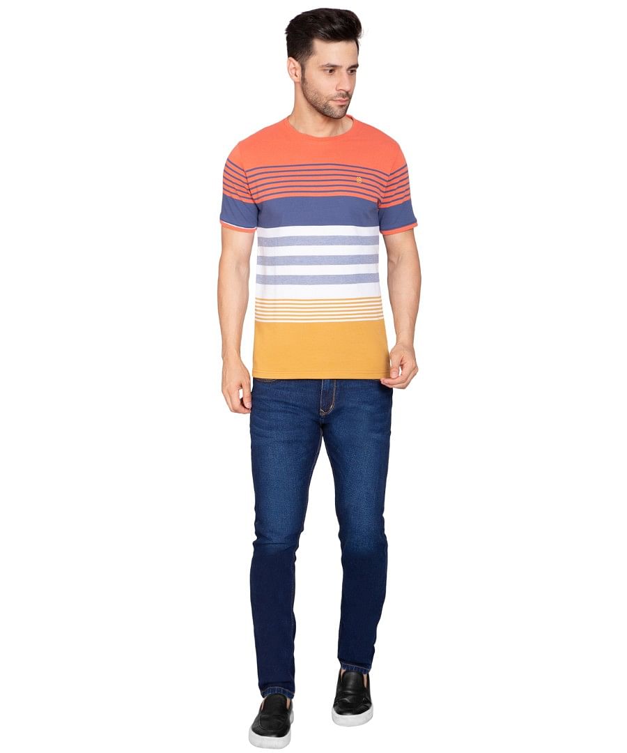 Authenzaa Men Round Neck T-Shirt SFRNT005 Carrot 