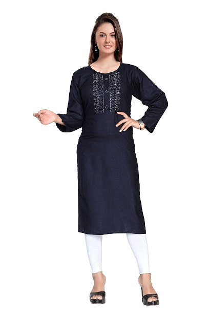 Authenzaa Women Kurti SMCKT003 Navy 
