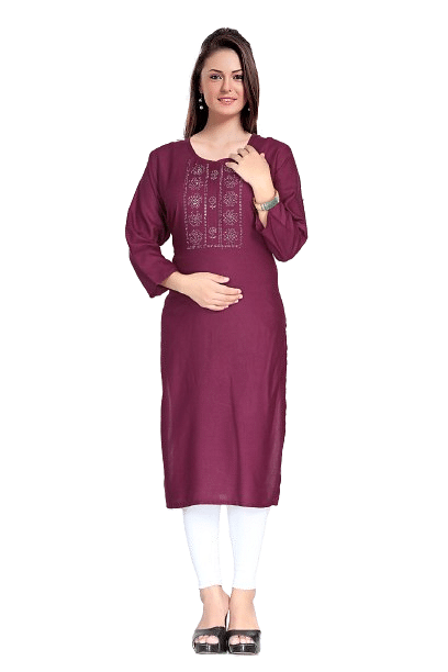Authenzaa Women Kurti SMCKT003 Wine 
