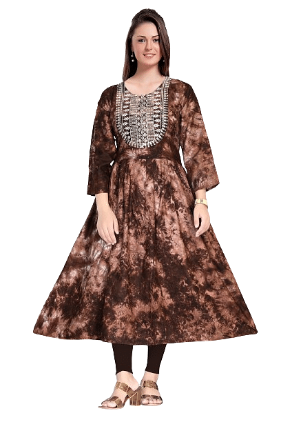 Authenzaa Women Kurti SMCKT006 Coffee 