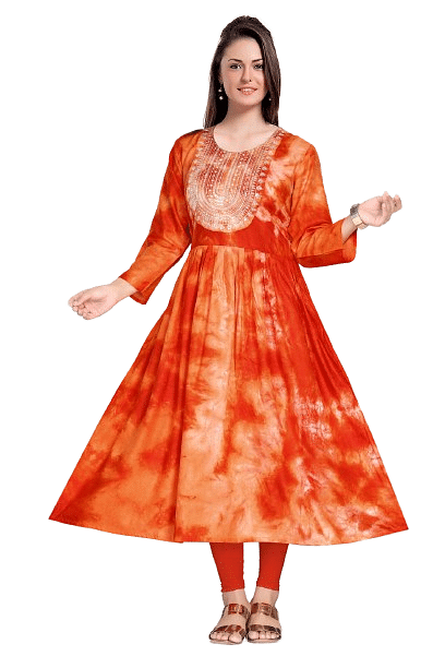 Authenzaa Women Kurti SMCKT006 Orange 