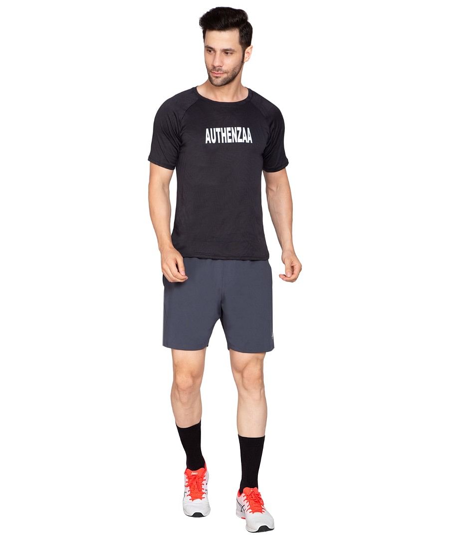 Authenzaa Men Dry Fit Shorts BTDFS003 Dark Grey 