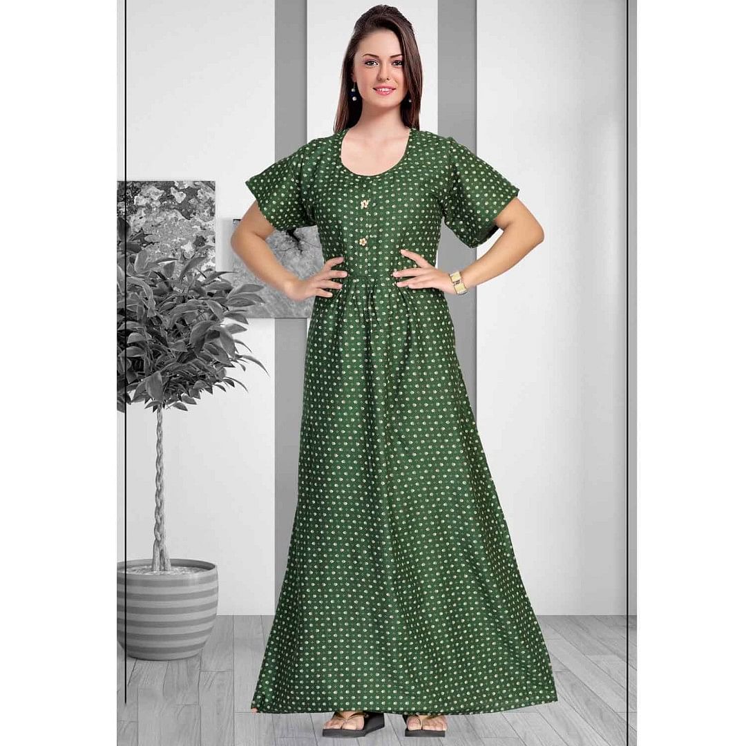 Authenzaa Women Nighty SMWN013 Green 