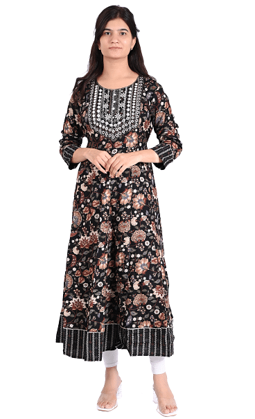 Authenzaa Women Kurti SFBKT013 Coffee 