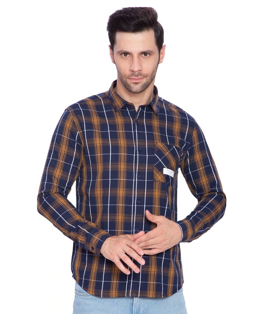 Authenzaa Men Casual Shirt SFCS006, Blue