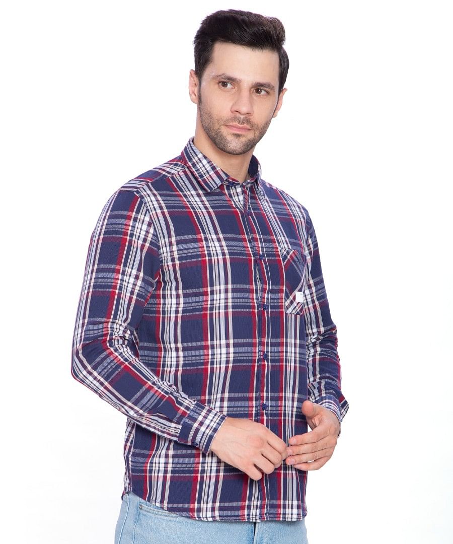 Authenzaa Men Casual Shirt SFCS007, Blue