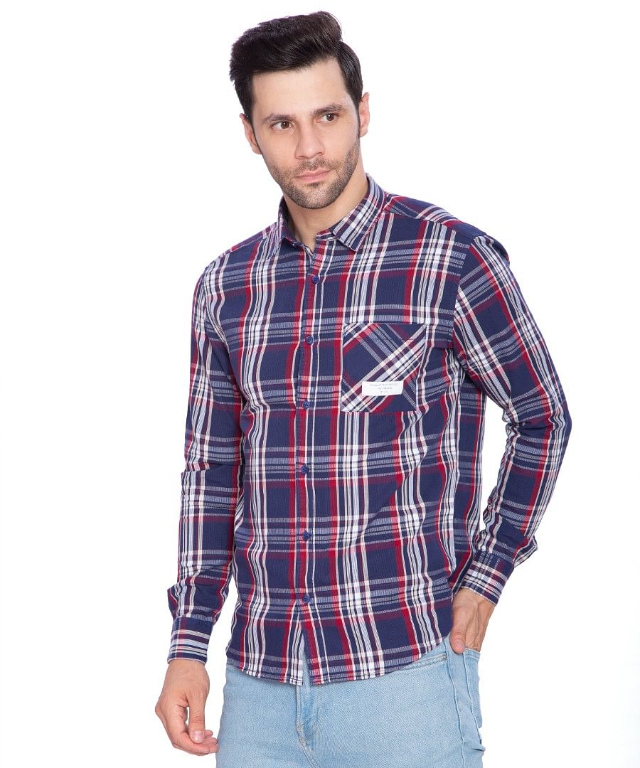 Authenzaa Men Casual Shirt SFCS007, Blue