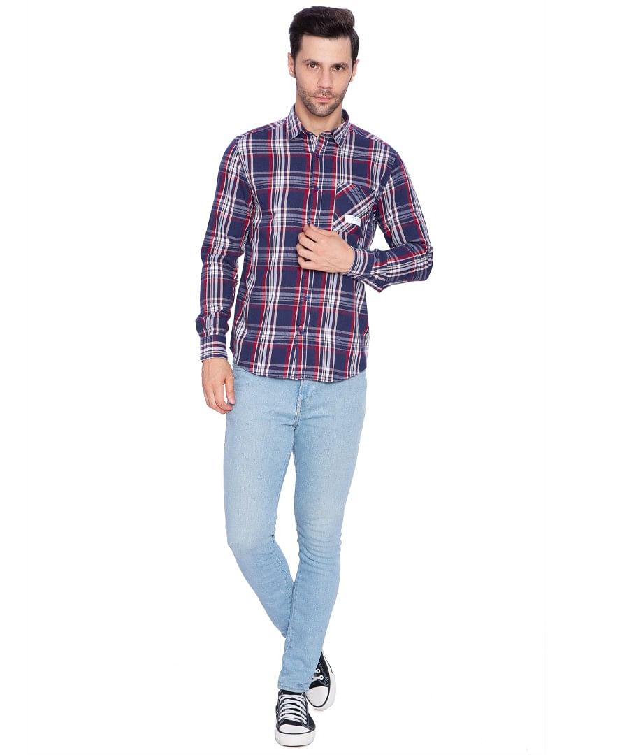 Authenzaa Men Casual Shirt SFCS007, Blue