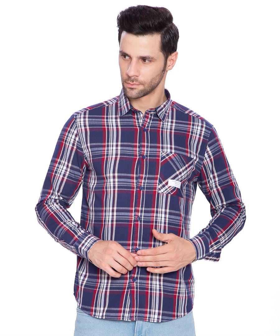 Authenzaa Men Casual Shirt SFCS007, Blue