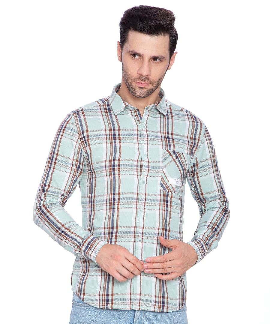 Authenzaa Men Casual Shirt SFCS007, Pista