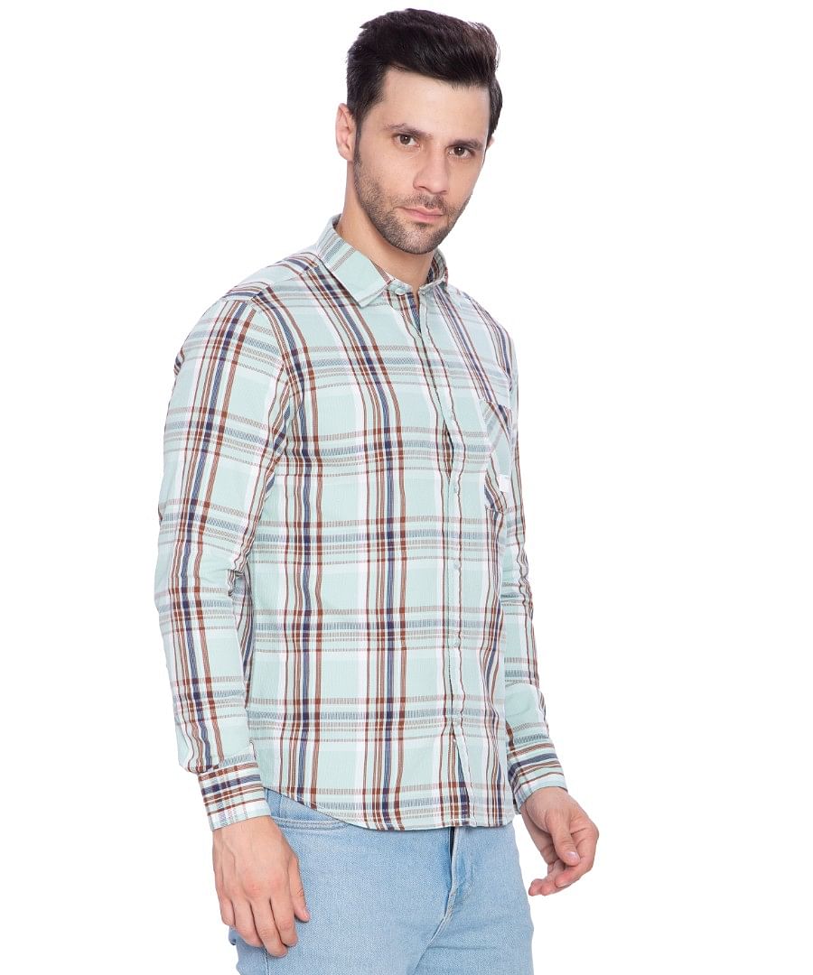 Authenzaa Men Casual Shirt SFCS007, Pista