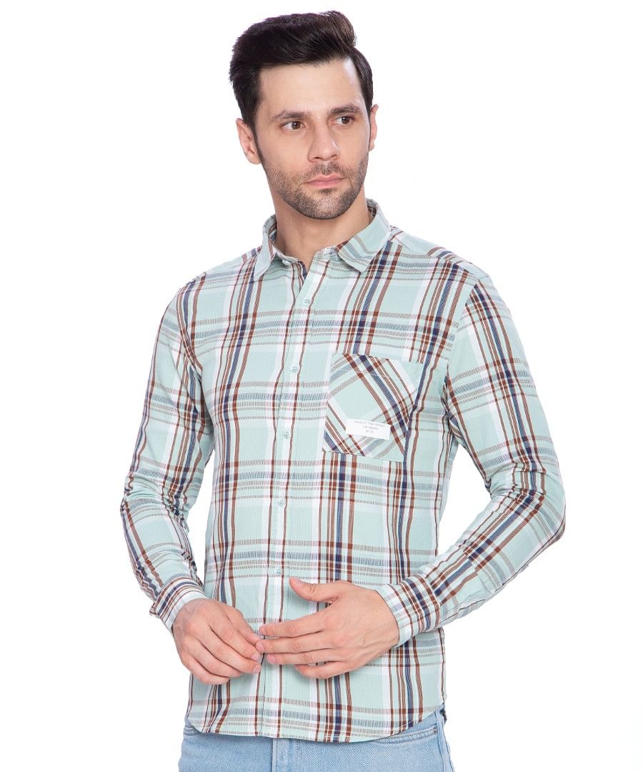 Authenzaa Men Casual Shirt SFCS007, Pista