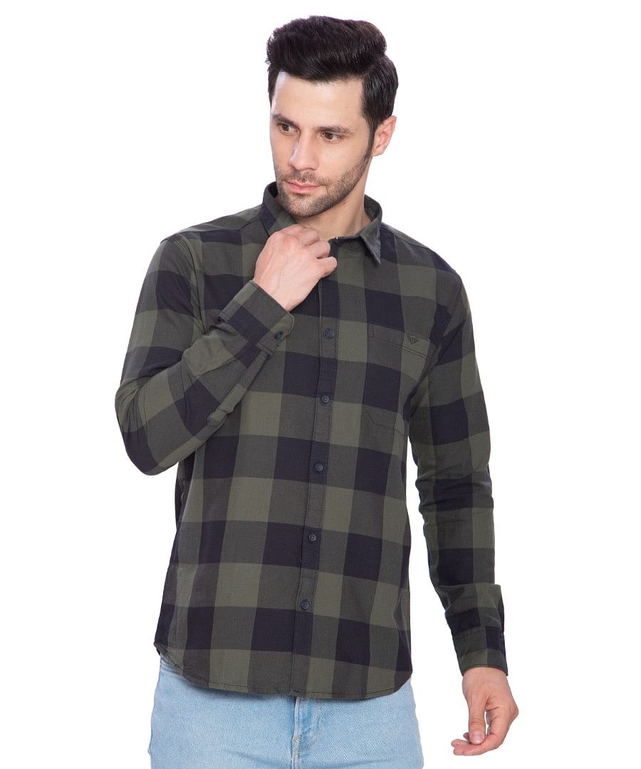 Authenzaa Men Casual Shirt SFCS008 Green