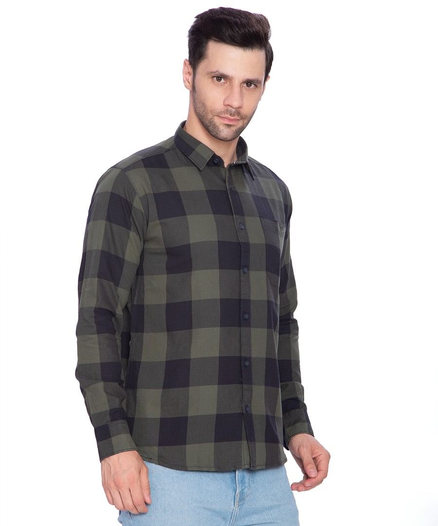 Authenzaa Men Casual Shirt SFCS008 Green