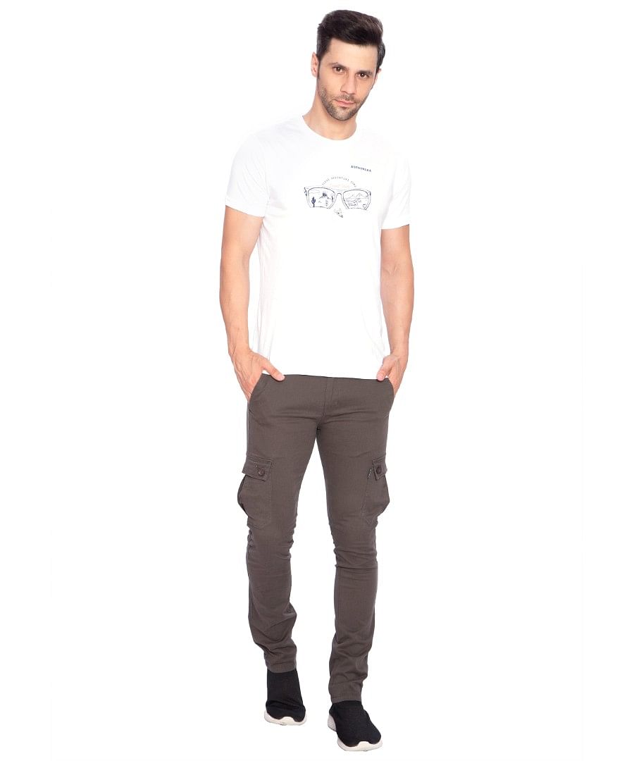 Authenzaa Men Cargo Pant 4SCP001 Dark Grey 