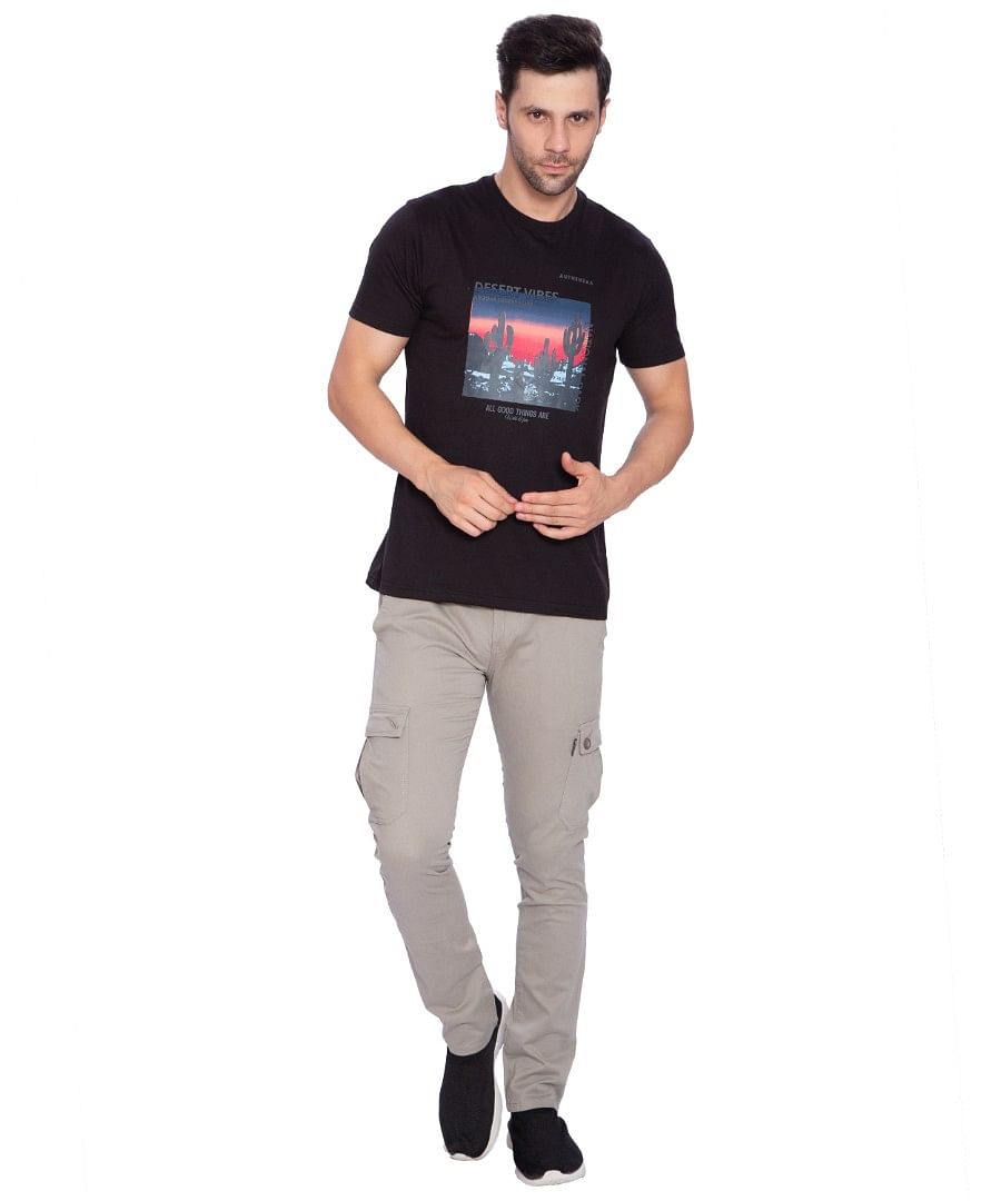 Authenzaa Men Cargo Pant 4SCP002 Light Grey 