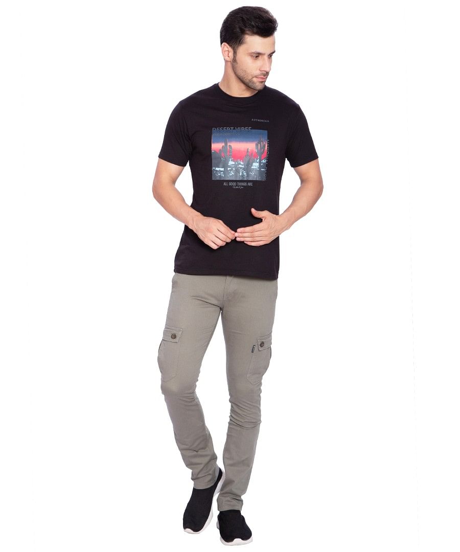 Authenzaa Men Cargo Pant 4SCP002  Medium GREY 