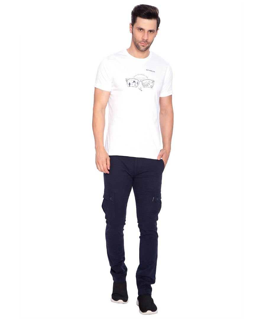 Authenzaa Men Cargo Pant 4SCP002 Navy Blue 