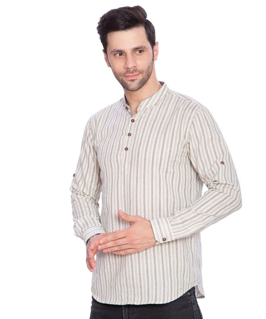 Authenzaa Men Casual Shirt SFCS001 Brown