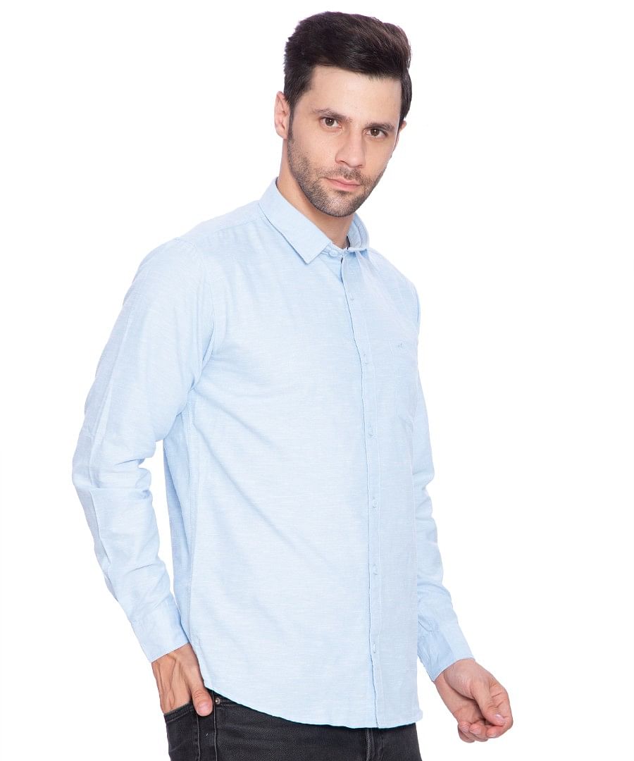 Authenzaa Men Casual Shirt SFCS002, Sky Blue