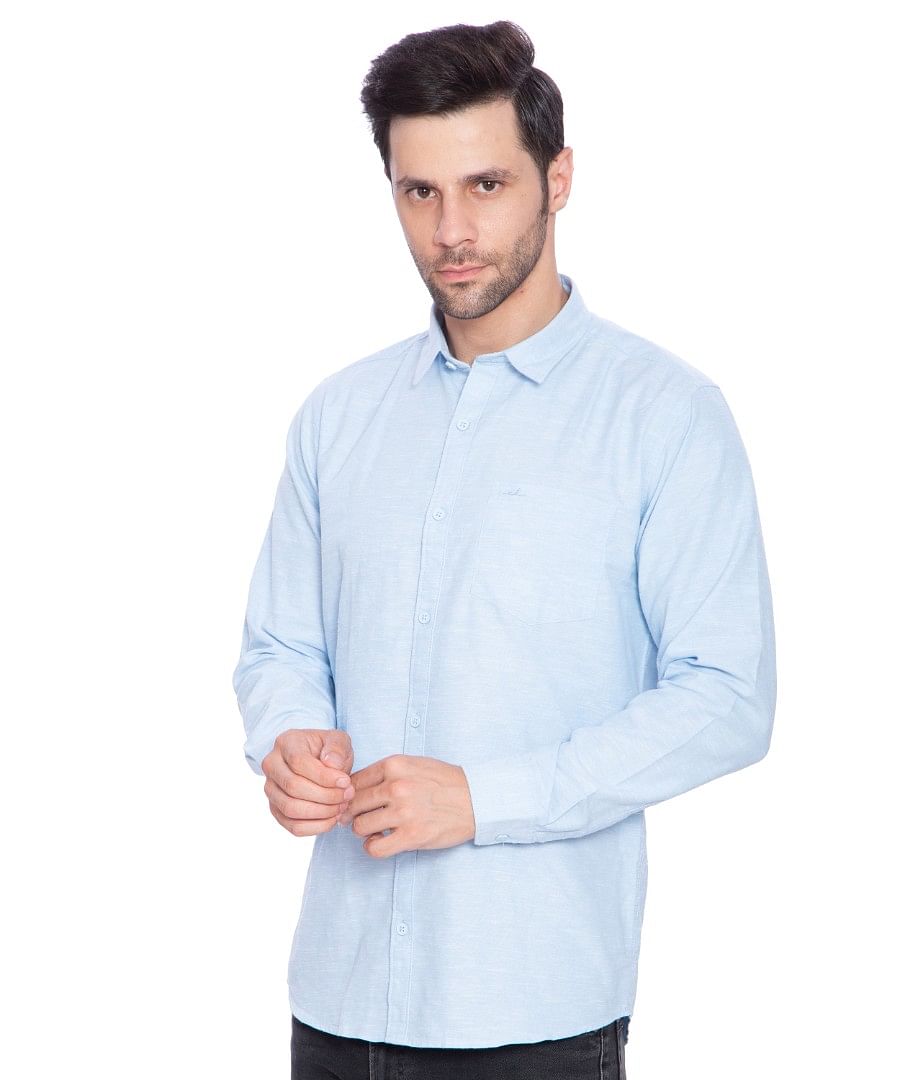 Authenzaa Men Casual Shirt SFCS002, Sky Blue