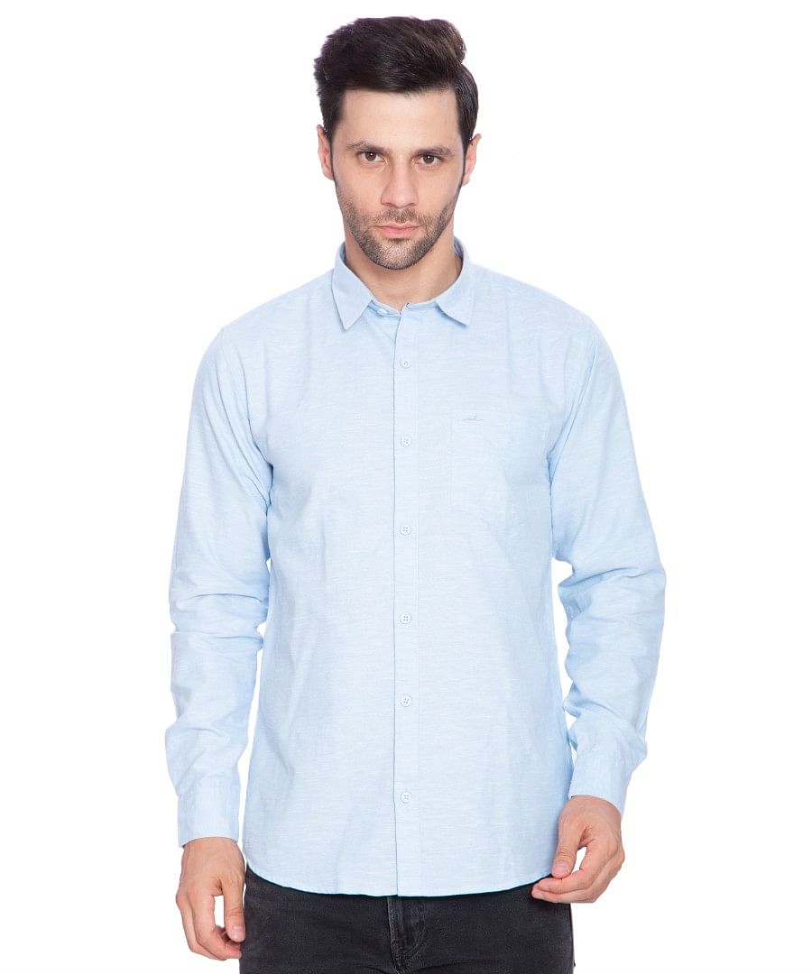 Authenzaa Men Casual Shirt SFCS002, Sky Blue