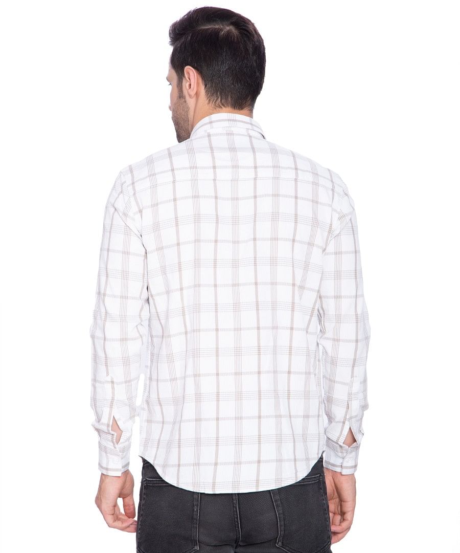 Authenzaa Men Casual Shirt SFCS004, White