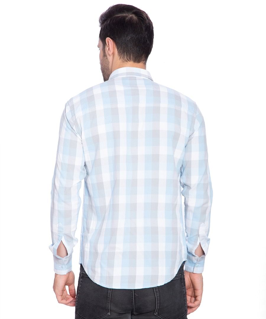 Authenzaa Men Casual Shirt SFCS005, Sky